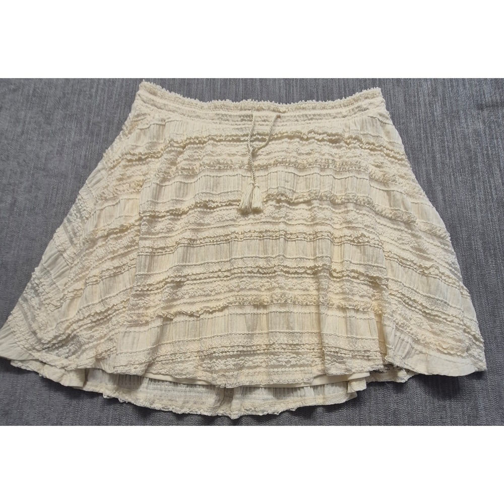 Torrid mini lace‎ smocked waist skater skirt ivory white plus size 3 lined boho
